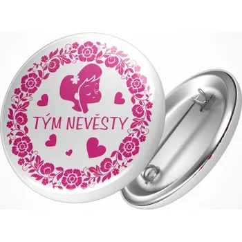 Party dekorace Rozlučková placka růžové růže Průměr placky: 25 mm