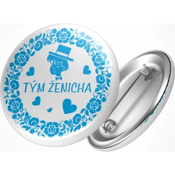 Party dekorace Rozlučková placka modré růže Průměr placky: 25 mm