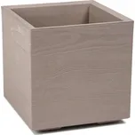 Květináč z plastu Karo Eco Wood barva latte deska 40cm Lamela 891