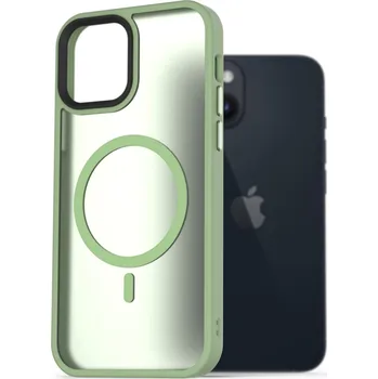 Pouzdro na mobilní telefon AlzaGuard Matte Case Compatible with MagSafe pro iPhone 14 zelený