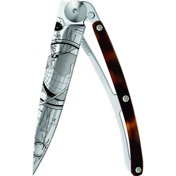 Sport Kapesní nůž Deejo 1AC107 Tattoo Mirror 37g ambered turtle Globe trotter