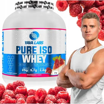 Protein Yava Labs Pure Iso Whey 2 kg Proteinový izolát - Malinový koláč