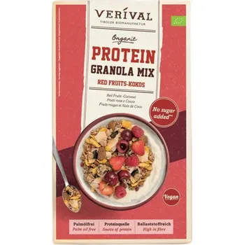 PROTEINOVÁ GRANOLA S ČERVENÝM OVOCEM A KOKOSEM BEZ PŘIDANÉHO CUKRU BIO 30