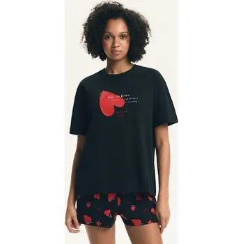 Dámské pyžamo Henderson Dámské pyžamo 44497 Elain kr/r S-3XL černá M