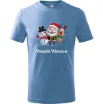 Vánoční dětské tričko Santa a kamarádi Barva: Nebesky modrá, Velikost: 12