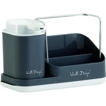 Dávkovač mýdla Vialli Design Organizér s dávkovačem LIVIO DUO_8319, šedý