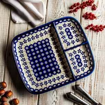 Keramický talíř Bolesławiec 25 x 21 cm - dek. 166A