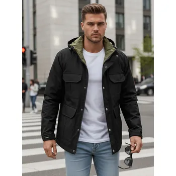 Pánské oblečení Dstreet Pánská bunda přechodná s kapucí TX5133 Barva: Černá, Velikost: 3XL