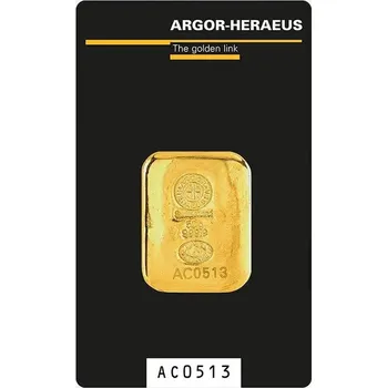Sběratelství Zlatý slitek 50 g Argor Heraeus litý