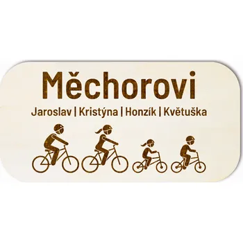 Cyklistická jmenovka na dveře