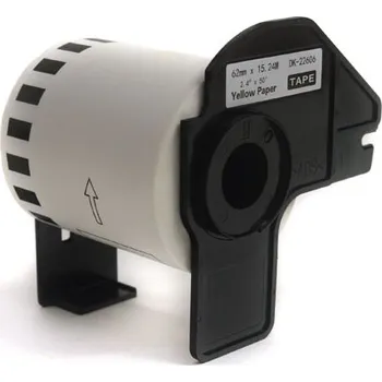 Papír pro tiskárny Thi.pl Štítky JetWorld Náhradní štítky Brother DK Black on Yellow 62mm*15.24m DK22606, DK-22606, DK22.206