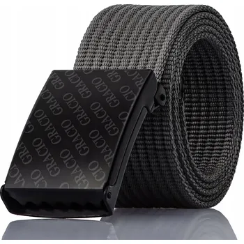 Opasek PÁNSKÝ ŠEDÝ PLÁTĚNÝ pásek Kovová přezka GRACIO 85 cm