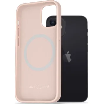 Pouzdro na mobilní telefon AlzaGuard Silicone Case Compatible with Magsafe pro iPhone 12 Mini růžový