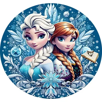Koberec Marvel Kruhový koberec ⌀120cm - Zimní království Anny a Elzy