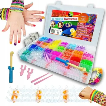 kreativní sada TopKing Gumičky na náramky XXL 6800 ks s uzamykatelným organizérem a tkalcovským stavem