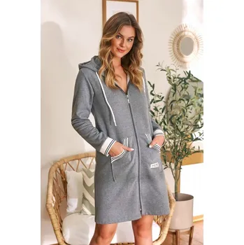 Dámský župan Šedý župan mikinového střihu Velikost: XL