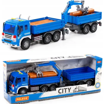 autíčko Nákladní auto 50 cm City se světlem/zvukem, modrý přívěs POLESIE