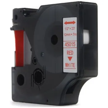 Pásek do tiskárny Náhradní páska JetWorld Dymo D1 červená na bílé 12 mm x 7 m LM100, LM100+, LM200, LM300, LM400, LM420P, LM350, LM350D, LM360D, LM450D, LM260P, LM120P, LM500TS, LM160, LM210D, LM280, LM150, LM220 (45015) (S0720550)