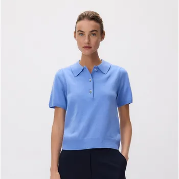 Dámský svetr Reserved - Vlněný svetr s límečkem - světle modrá - 209HI-50M - 209HI-50M-L