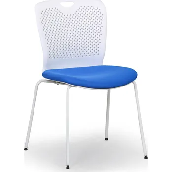 Plastová konferenční židle OPEN, bílá/modrá