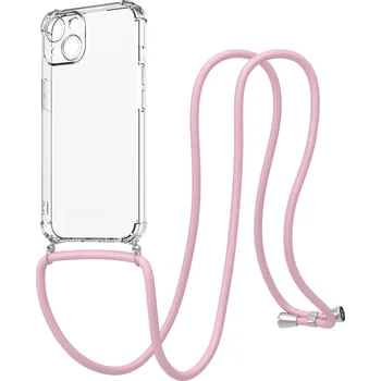 Pouzdro na mobilní telefon AlzaGuard Luxe Lanyard Case pro iPhone 14 růžový