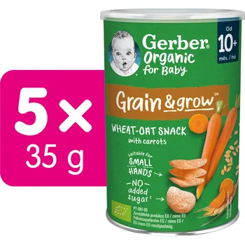 GERBER Organic křupky s mrkví 5× 35 g
