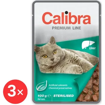 Calibra Cat Premium Kapsička pro kastrované kočky s játry 3 × 100 g