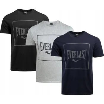 Pánské oblečení EVERLAST tričko TRIČKO pánské BAVLNA sportovní XXL - 3 kusy mix