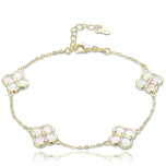 Olivie Pozlacený stříbrný náramek s bílou perletí TALIS Ag 925; ≤4,35g.