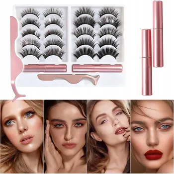 Umělé řasy Magnetické řasy 10 párů umělé dlouhé sada XXXL + pinzeta + 2x oční linky