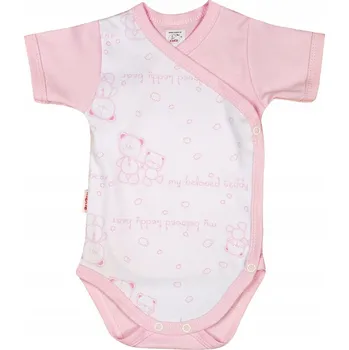 Body DÁMSKÉ BODY ENVELOPE K/R 100% Bavlna medvídky RŮŽOVÉ velikost vel 56 KLEKLE