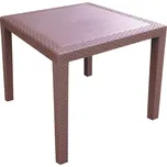 MEGA PLAST Zahradní stůl RATAN LUX, polyratan 73 cm, wenge
