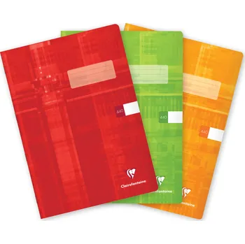Sešit CLAIREFONTAINE Metric A4 "440" čistý, 40 listů - sada 3 ks (červený, zelený, oranžový)