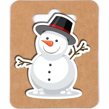 Brož Dřevěná brož sněhulák