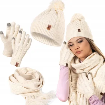 Čepice Heyo sada: čepice, rukavice, šála, univerzální velikost, béžová