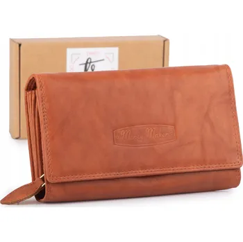 Peněženka Dámská peněženka hnědá měkká pravá kůže velká