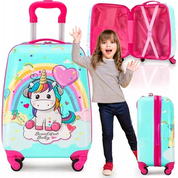 Dětský kufr Jednorožec Pixel 35 l, vícebarevný