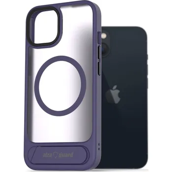 Pouzdro na mobilní telefon AlzaGuard Matte Case with Stand Compatible with MagSafe for iPhone 13 fialový