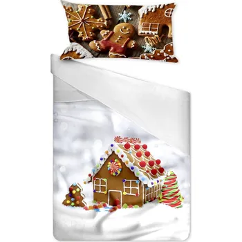 Povlečení Gipetex 3D Bavlněné povlečení Perníková chaloupka 140 × 220 / 70 × 90 cm