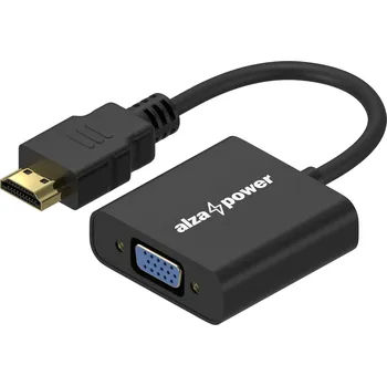 Datové redukce AlzaPower HDMI (M) to VGA (F) with 3.5mm Jack černý