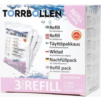 Pohlcovač vlhkosti Absodry by Torrbollen náhradní sáčky do pohlcovače vlhkosti Absodry Maxi 3 × 450 g