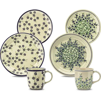 Talíř Jídelní a kávová souprava pro 2 osoby (6 ks) Bolesławiec