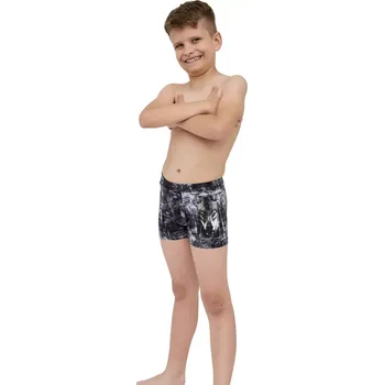 Chlapecké spodní prádlo Chlapecké boxerky Cornette Young Wolf 2 černý melír velikost 134/140