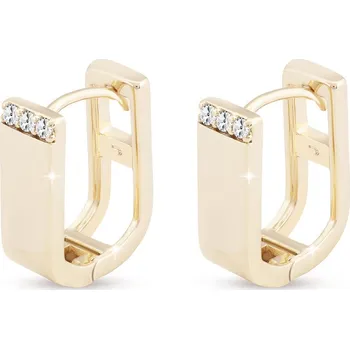 Šperk Biju Pozlacené náušnice 14K ve tvaru písmene U, zdobené zirkony 1002132