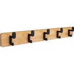 Walteco Bambusová věšáková lišta s 5 háčky v matné černé