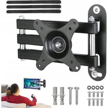 Televizní držák NASTAVITELNÝ DRŽÁK NA ZEĎ PRO TELEVIZOR 15-32" VESA 75/100 OCELOVÝ