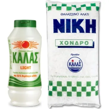 KALAS LIGHT Jemná mořská sůl 375 g, obsahuje o 51 % méně soli + NIKI Hrubá jodizovaná 1 kg