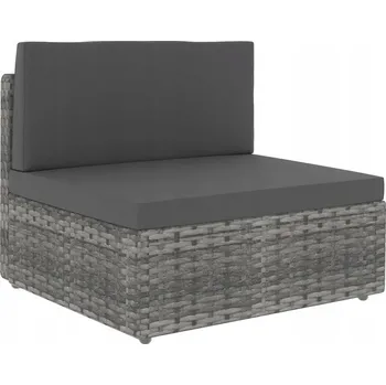 Zahradní pohovka Modulární středové sedadlo, PE ratan, šedé