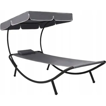 Zahradní lehátko Lehátko kovové šedé VidaXL