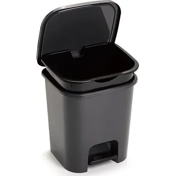 Odpadkový koš Plastic Forte SMART Koš na odpad 7,5 l ČERNÝ s vložkou a pedálem